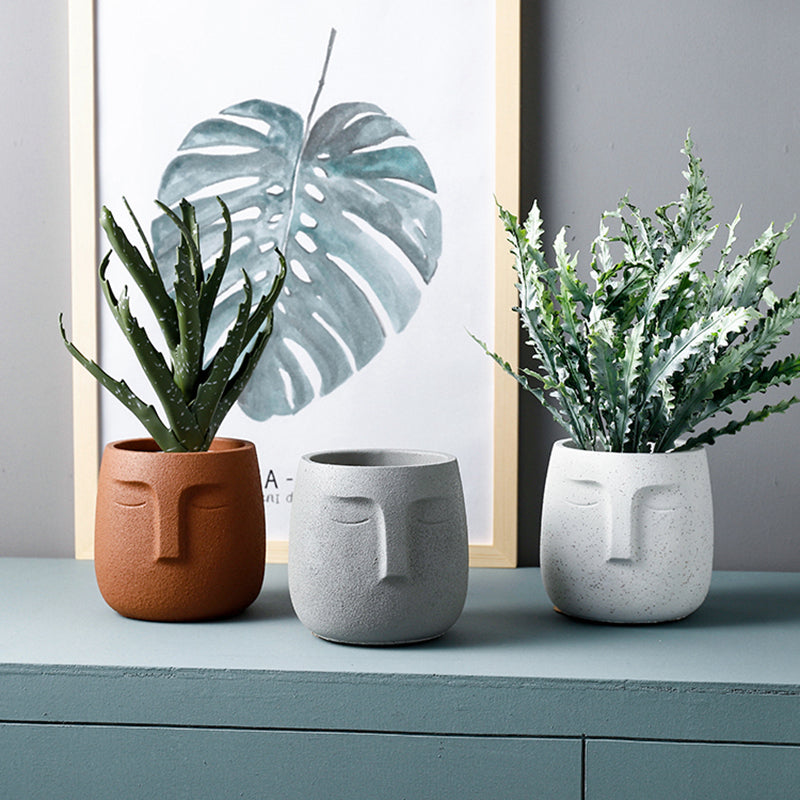 ceramic face flower pots Human Face Ceramic Planter – HORTITOITY