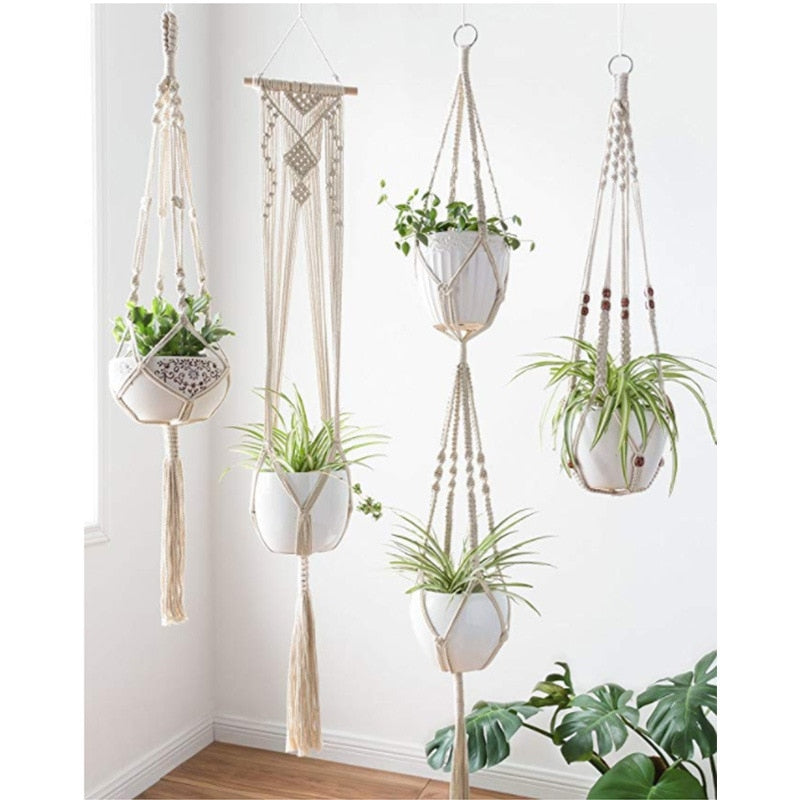 urban outfitters macrame plant hanger 5 Piece Set Macrame Plant Hanger – HORTITOITY