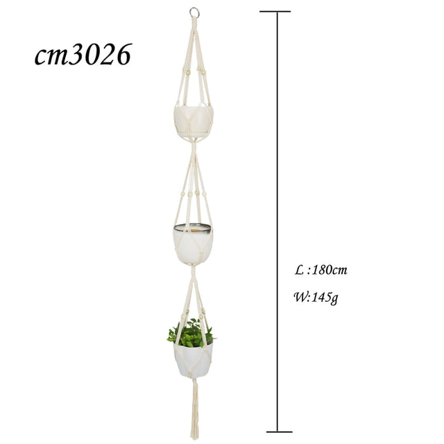 macrame 3 tier plant hanger 5 Piece Set Macrame Plant Hanger – HORTITOITY