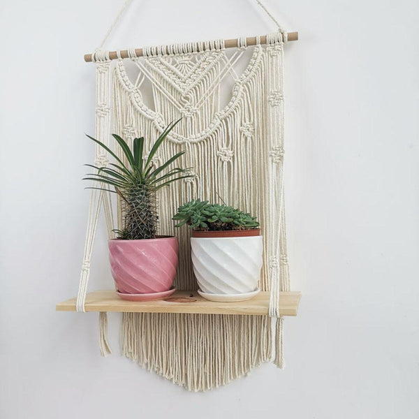Macrame Hanging Plant Shelf