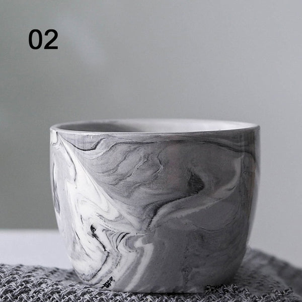 Marble-Pattern Ceramic Planter